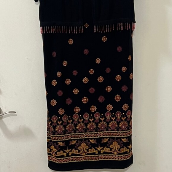 Carole Little Oriental Inspired Round Neck Dress with Mock Short Cardigan Sz 10 - Picture 4 of 11